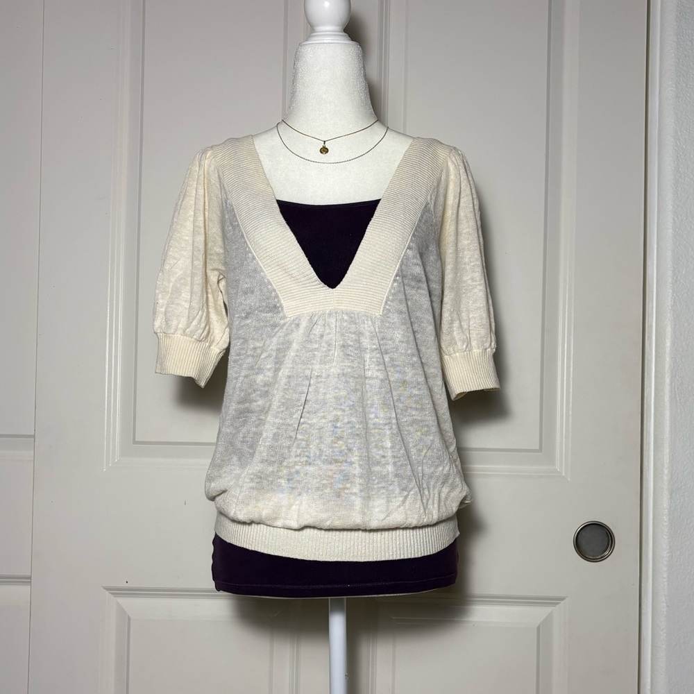 y2k club monaco sheer sweater